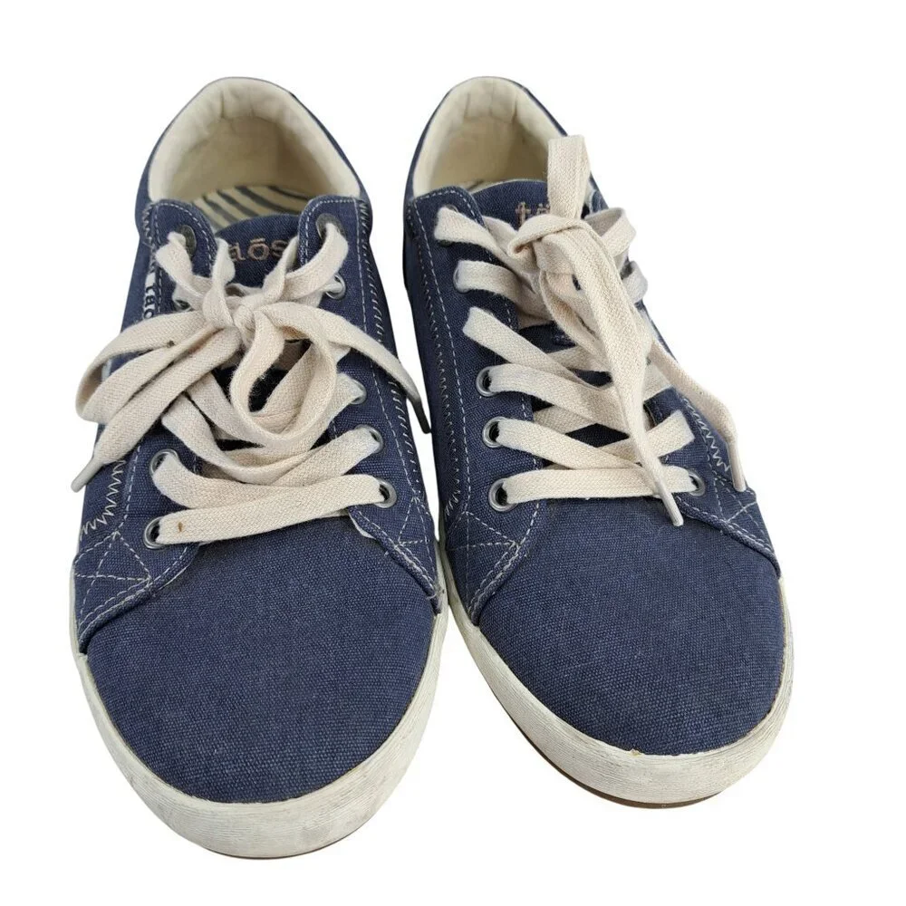 Taos Star Blue Low Top Tennis Shoes Sneakers Size 8.5 Indigo Comfort Canvas